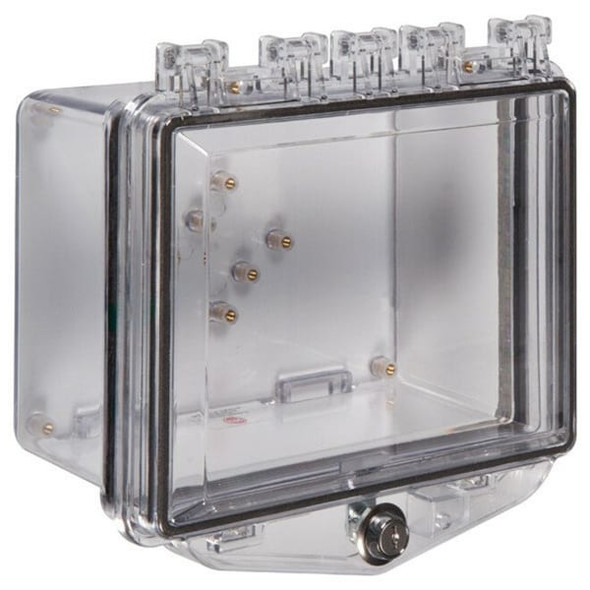 Enclosure, Polycarbonate, Surface Mount, 10 in W x 5 1/4 in H x 10 in D, Clear