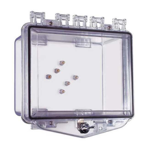 Enclosure, Polycarbonate, Surface Mount, 10 in W x 5 1/4 in H x 10 in D, Clear