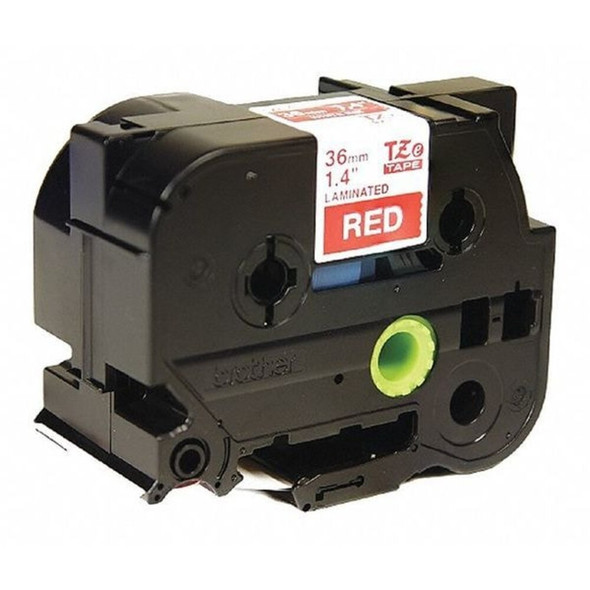 Brother Label Tape Cartridge, White-Red, Labels-Roll: Continuous TZe465