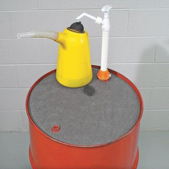 Pig Sorbent Pad, 3 gal, 22 in Dia., Universal, Gray, Polypropylene 25103