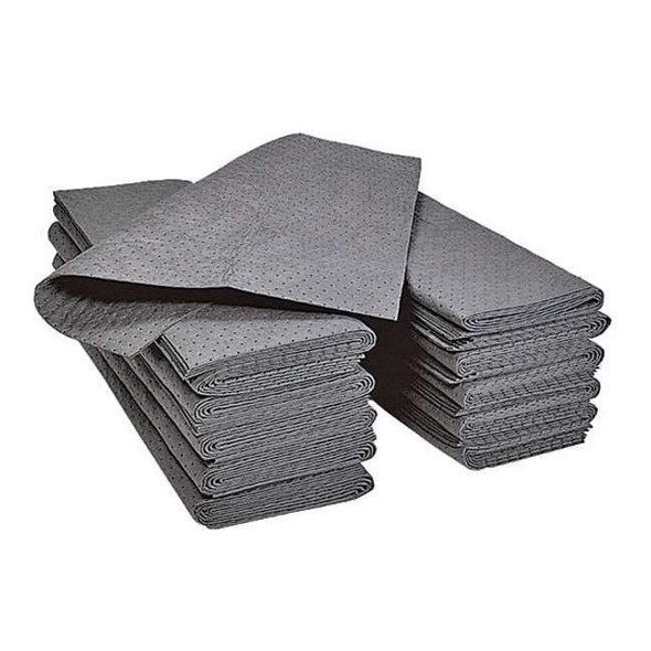 Pig Sorbent Pad, 33 gal, 30 in x 30 in, Universal, Gray, 50 PK MAT216