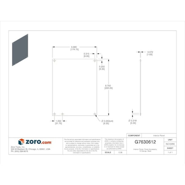 Nvent Hoffman Interior Panel, 14 Gangs, Steel A10P8