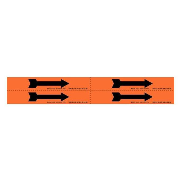 Brady Pipe Marker,Direction Arrow,Orange, 93262 93262