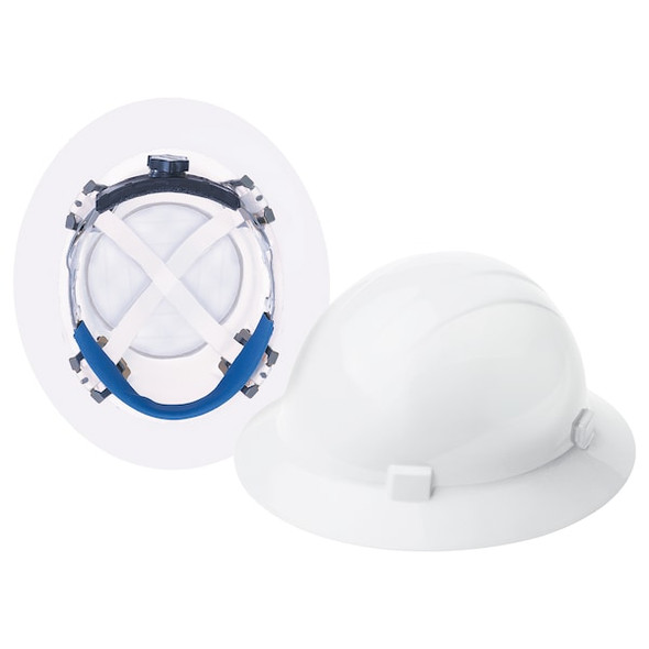 Erb Safety Hard Hat,Type 2, Class E,Ratchet,White 20004