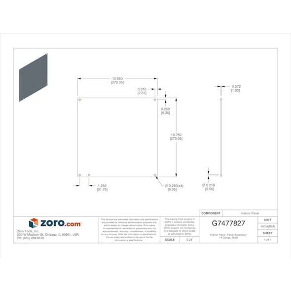 Nvent Hoffman Interior Panel, 14 Gangs, Steel A12P12