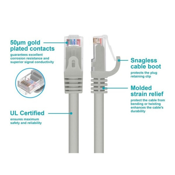 Monoprice Patch Cord,Cat 6,Flexboot,Gray,14 ft. 9800