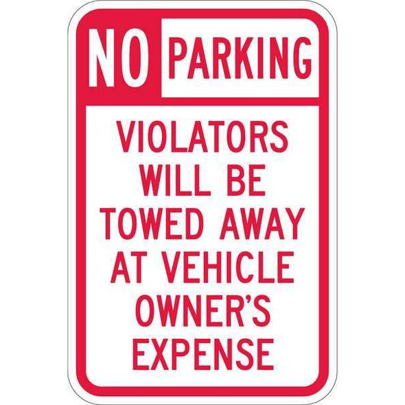 Lyle Tow Zone No Parking Sign,18" x 12" T1-1061-EG_12x18 Lyle Tow Zone No Parking Sign,18" x 12" T1-1061-EG_12x18