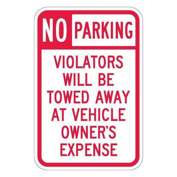 Lyle Tow Zone No Parking Sign,18" x 12, T1-1061-EG_12x18 T1-1061-EG_12x18