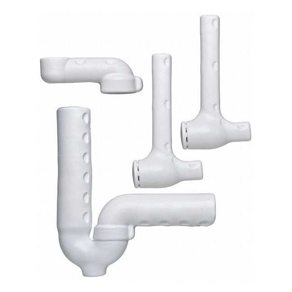 P-Trap Pipe Cover, 1-1/4 in & 1-/1/2 in Nominal Pipe Size, PVC, White