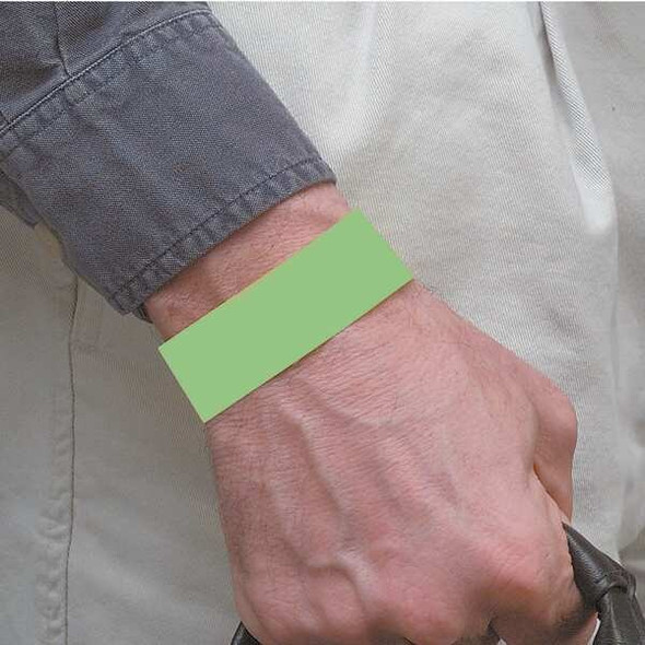 Brady ID Wristband, Polyethylene, 1 in W, Green, 500 PK 95103