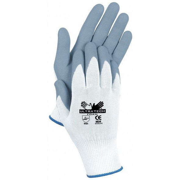 Mcr Safety Coated Gloves,Nylon,M,PR 9674M