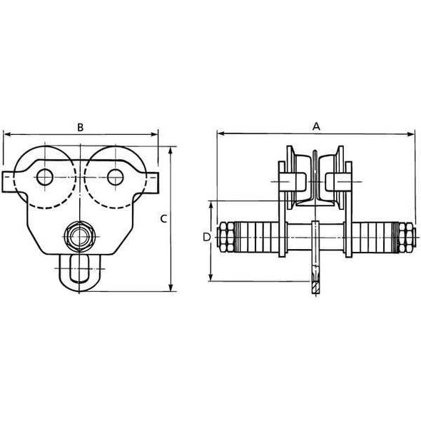 Oz Lifting Products Trolley,2000 lb. OZ1PBT