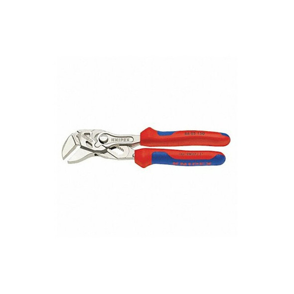 Knipex 6 in Straight Jaw Plier Wrench Smooth, Bi-Material Grip 86 05 150 S02
