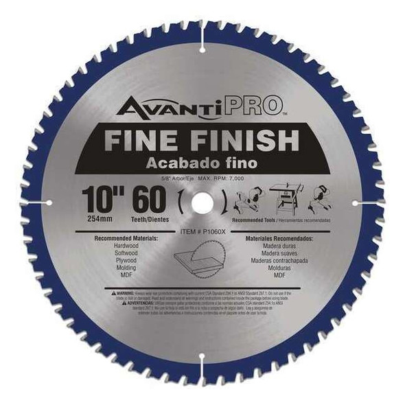 Avanti Circular Saw Blade,10 in Blade,60 Teeth P1060X
