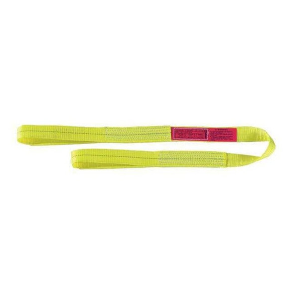 Lift-All Web Sling, Type 3, 8 ft L, 3 in W, Polyester, Yellow EE2603DFX8