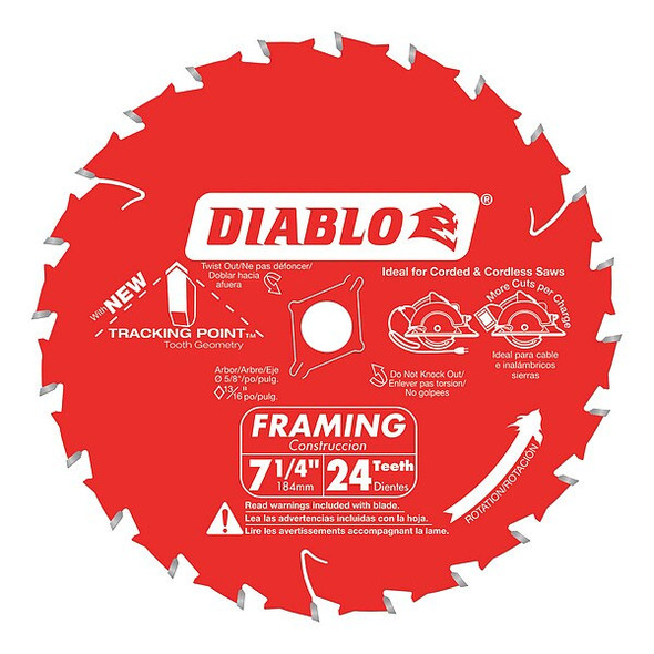 Diablo 7-1/4",24-Teeth Circular Saw Blade D0724X