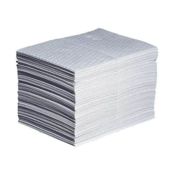 Pig Sorbent Pad, 22 gal, 15 in x 20 in, Oil, White, 100 PK MAT403