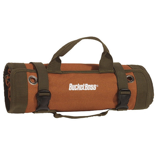 Bucket Boss Tool Pouch, Wrench Roll, Brown, Canvas, 6 Pockets 74004