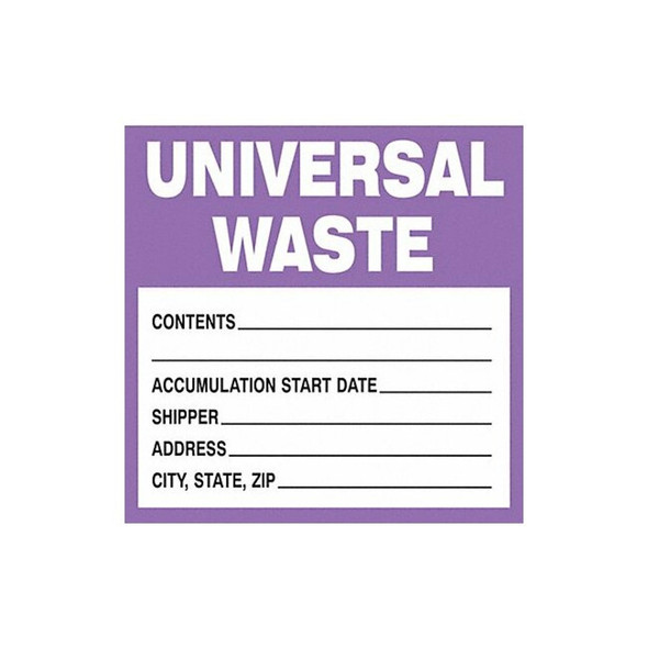 Brady Drum Label,6 In. W,6 In. H,PK100 121437