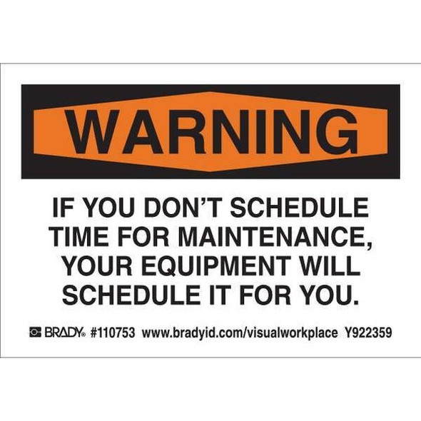 Brady Lean Label,3-1/2inHx5inW,HP Poly.,PK10, 110753 110753