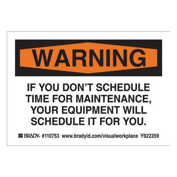 Brady Lean Label,3-1/2inHx5inW,HP Poly.,PK10, 110753 110753