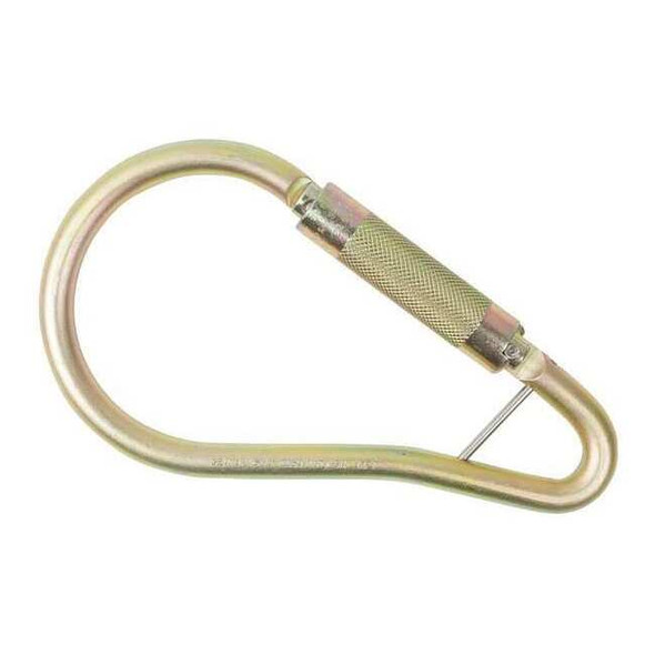 Gemtor Carabiner, Auto-Lock, 9-1/2" Length, 2" Gate Opening, Steel, Gold 5710