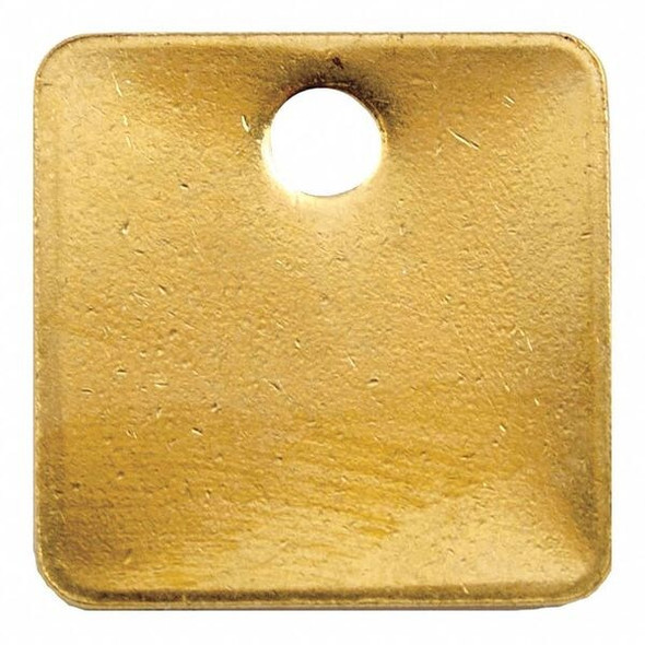 Manufacturer Varies Blank Tag,Brass,1in H,1in W,Yellow,PK100 41422