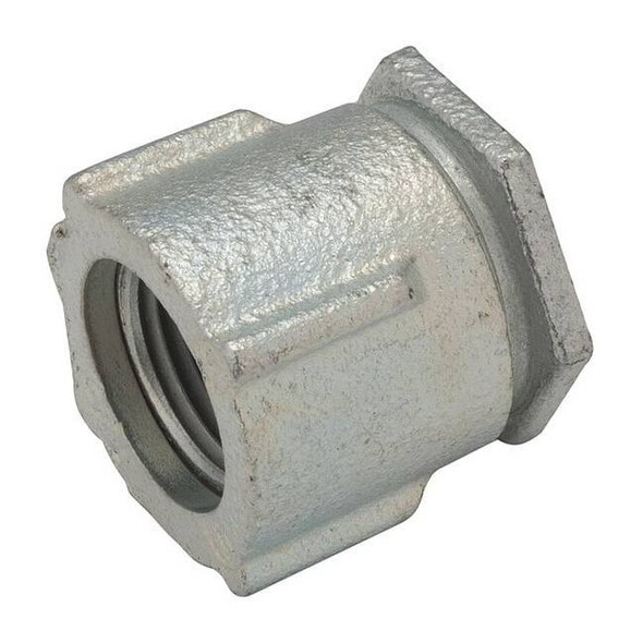 Raco IMC Coupling, 1/2 in, Threaded, Iron, Zinc Plated, Gray 1502