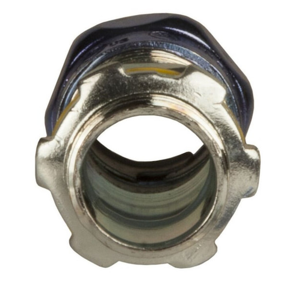 EMT Grounding Connector, 1-1-2 in, Compression, Steel, Zinc Plated, Blue; Gray  2906RT