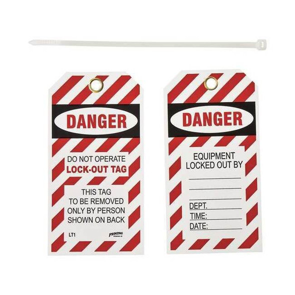 Brady Danger Tag, Vinyl, 5 1/2 in H x 3 in W, Rectangle, 10 PK LT10