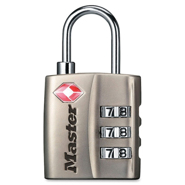 Master Lock Luggage Padlock,1 1/3in,Rectangle,Silver 4680DNKL Master Lock Luggage Padlock,1 1/3in,Rectangle,Silver 4680DNKL