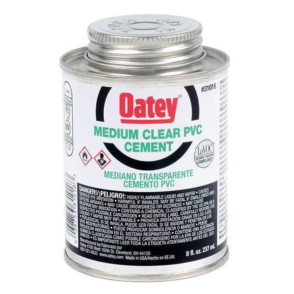 Oatey Cement,Low VOC,8 oz.,Clear 31018