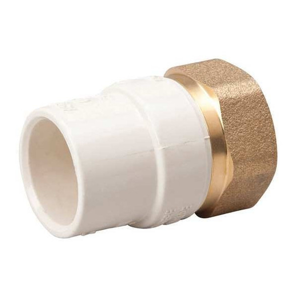 CPVC CPVC to Brass Adapter, 1" Pipe Size, Socket CTS x FNPT Brass