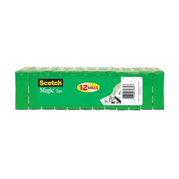 3m Office Tape,83.3 ft,3/4 in,2.3 mil,PK12 810K12