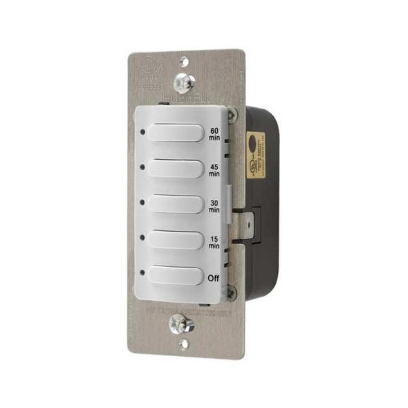 Hubbell Wiring Device-Kellems Timer, Electronic, 120/277V, White DT5060W