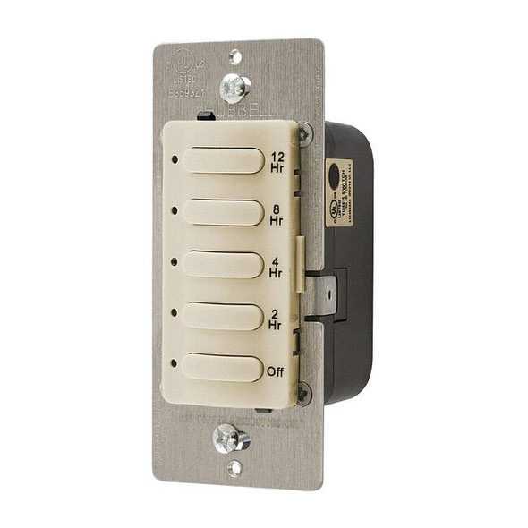 Hubbell Wiring Device-Kellems Timer, Electronic, 120/277V, Ivory DT5012I