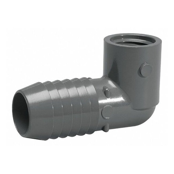 PVC Elbow, 90 Degrees, Insert x FNPT, 1/2 in Pipe Size
