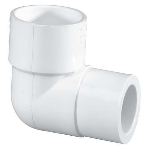 PVC Reducing Elbow, Socket x Socket, 1 1/2 in x 1 in Pipe Size