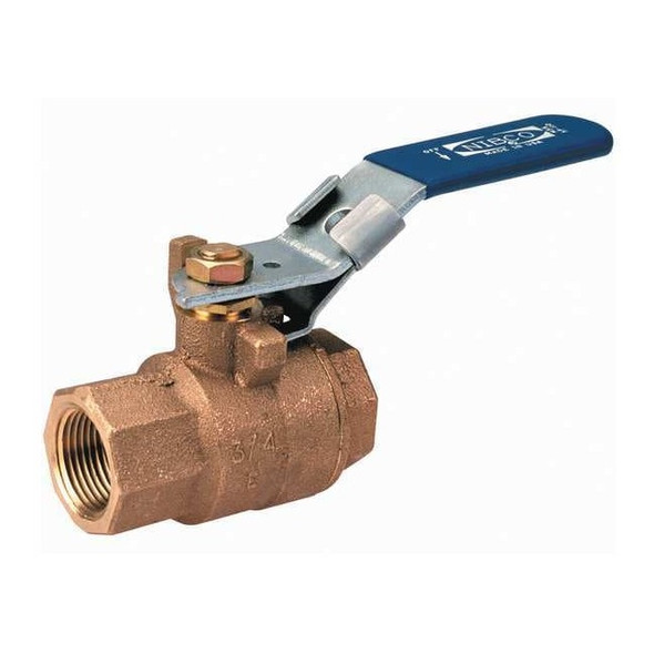 Nibco Manual 2-Way Ball Valve,NPT,Bronze T58570LL 1