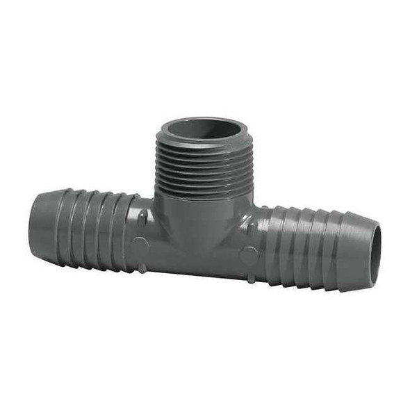 PVC Male Adapter Tee, Insert x Insert x MNPT, 1/2 in Pipe Size
