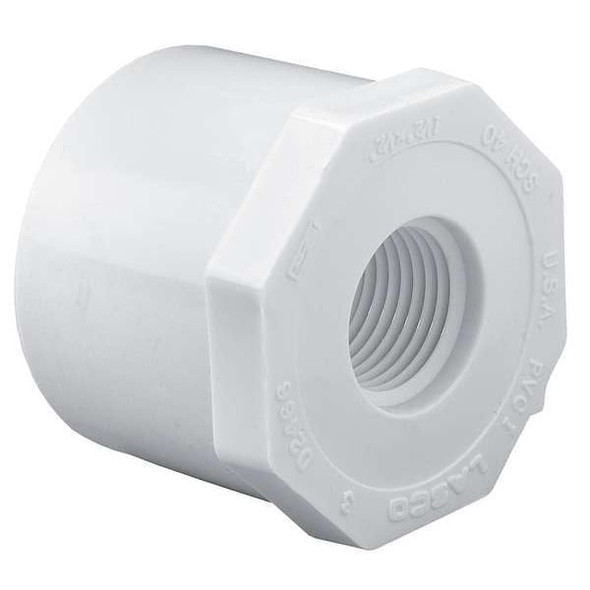 PVC Reducing Bushing, Spigot x FNPT, 2 in x 1/2 in Pipe Size