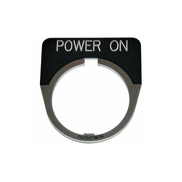 Eaton Cutler-Hammer Legend Plate,Half Round,Power On,Black 10250TM80