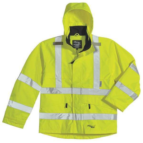 Viking Hi-Viz Safety Jacket, Polyester, Polyurethane, Class 3 Type R, Green, XL D6329JG-XL