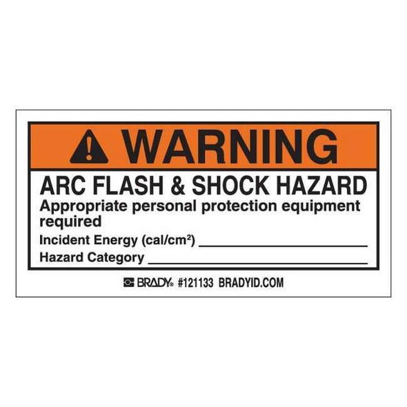 Brady Permanent AdhesiveLbl,2inx4in,Vinyl,PK10 121133