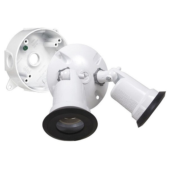 Taymac Lampholder,INC,Surface Mnt,White,2 Heads LT233WH