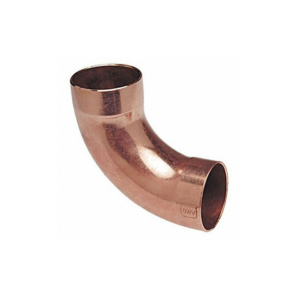 Nibco 1-1/2" NOM C Copper 90 Degree DWV Long Radius Elbow 907LT 11/2