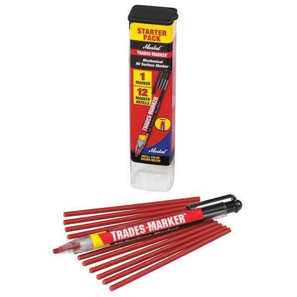 Markal Paint Marker, Permanent, Red 96132