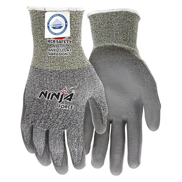 Cut Resistant Coated Gloves, Cut Level A3 ,Dipped ,Polyurethane ,Smooth ,S 1 PR