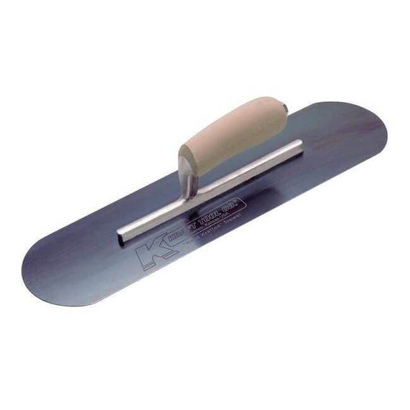 Kraft Tool Pool Trowel,Round,4 x 14 in,Blue Steel CF277B
