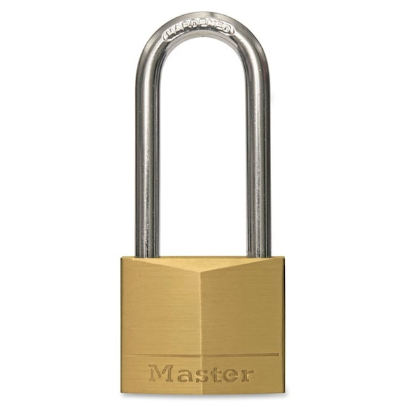 Master Lock Keyed Padlock, 13/16 in,Rectangle,Gold 140DLH